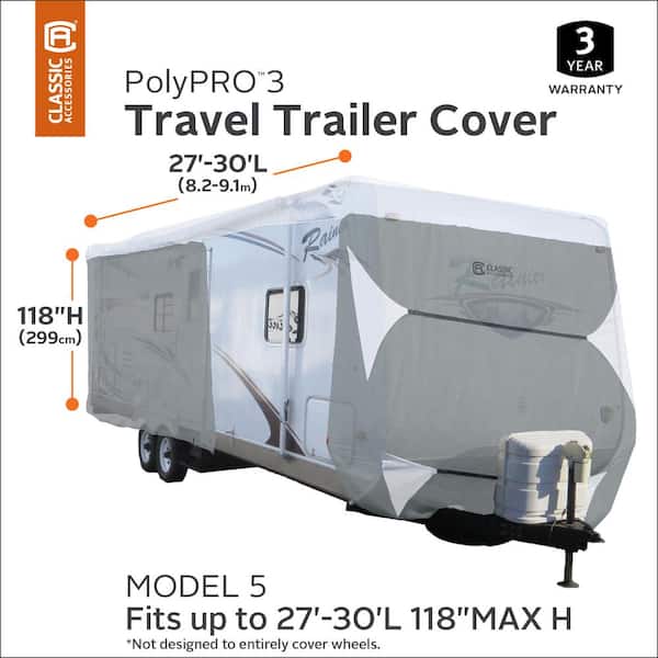 Classic Accessories PolyPro III 27 ft. to 30 ft. Travel Trailer Cover Classic Accessories PolyPro III 27 ft. to 30 ft. Travel Trailer Cover