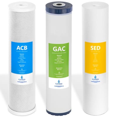 Toppuror CC-24 One Year Water Filter Replacement Cartridge Packs with 10 5uM PP 10 1uM PP GAC and Post Carbon Set for RO Standard Systems Toppuror CC-24 One Year Water Filter Replacement Cartridge Packs with 10 5uM PP 10 1uM PP GAC and Post Carbon Set for RO Standard Systems