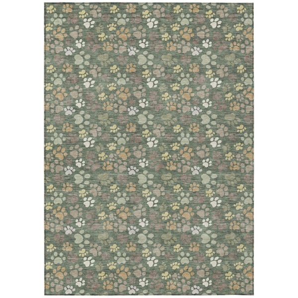Chantille Machine Washable Indoor/Outdoor Abstract ACN3061 Basil 10 ft. x 14 ft. Area Rug