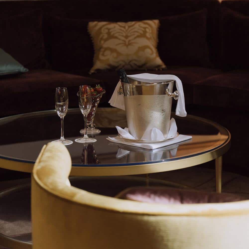 Elegant 56" Round Glass Table Top with Beveled Edge