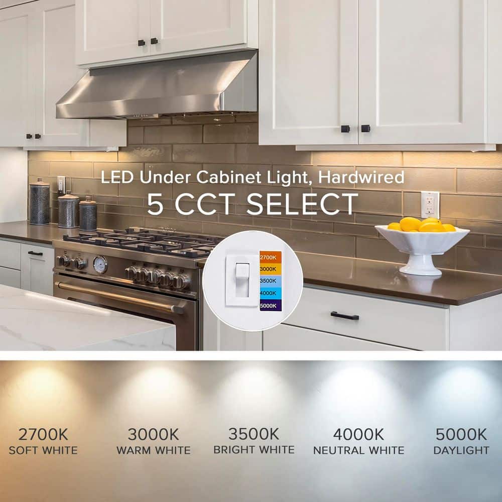 12" White Gloss LED Under Cabinet Light with Color Changing