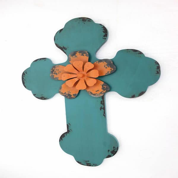HomeRoots 16 in. x 24 in. Blue Wood Wall Art 1-Piece