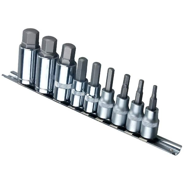 SPEEDWAY 3/8 in. and 1/2 in. Drive SAE Hex Socket Set (9-Piece) 45984 ...