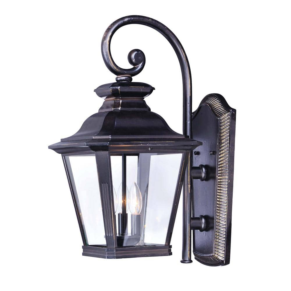 Maxim Lighting Knoxville 9 in. W 3-Light Bronze Outdoor Wall Lantern ...