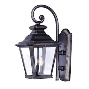 Knoxville 9 in. W 3-Light Bronze Outdoor Wall Lantern Sconce