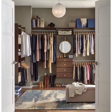 Closet Evolution Ultimate 60 in. W - 96 in. W Espresso Wood Closet System TR19