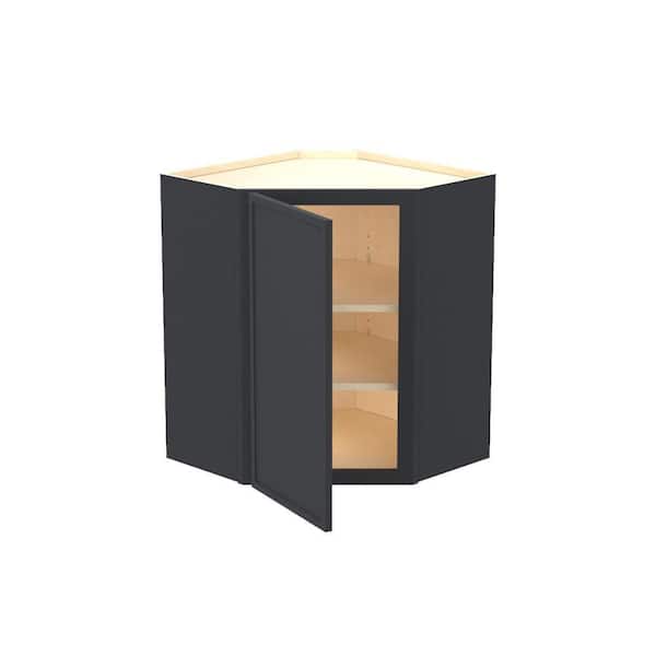 Franklin 24 in. W x 12 in. D x 30 in. H Assembled Plywood Wall Corner Kitchen Cabinet in Valiant Onyx with Soft Close