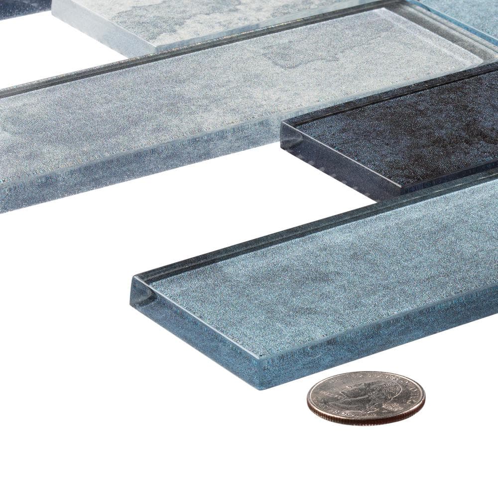 Sky Blue Glass Brick Joint Mosaic Tile for Kitchen and Bathroom