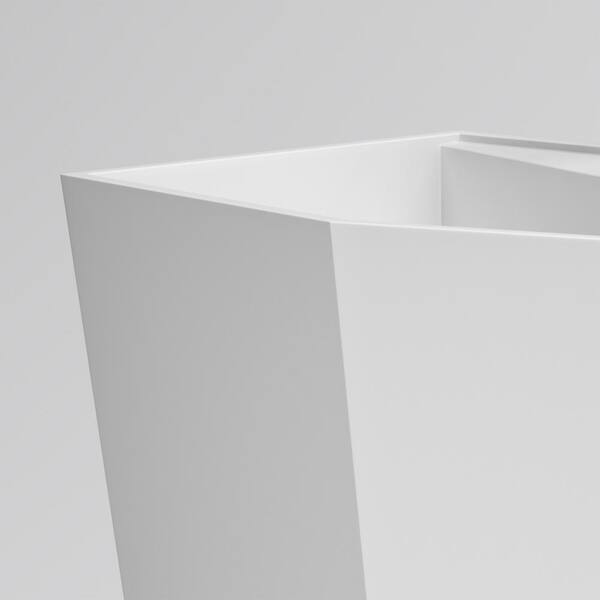 Unbranded - 14 in. W x 35 in. D Pentagon Solid Surface Basin in White