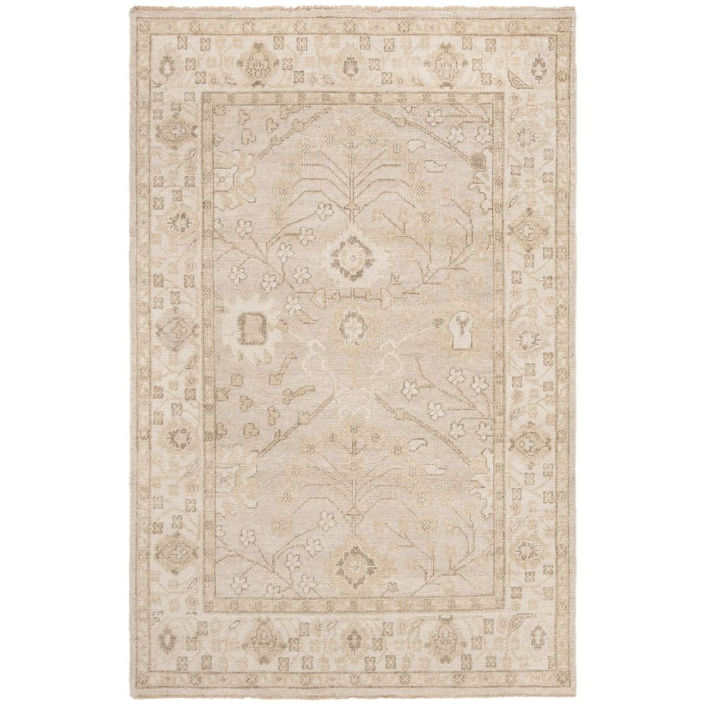 Izmir Gold and Ivory Hand-Knotted Wool 6' x 9' Area Rug
