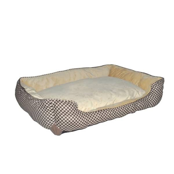 K&H Pet Products Lounge Sleeper Large Brown Square Self Warming Dog Bed