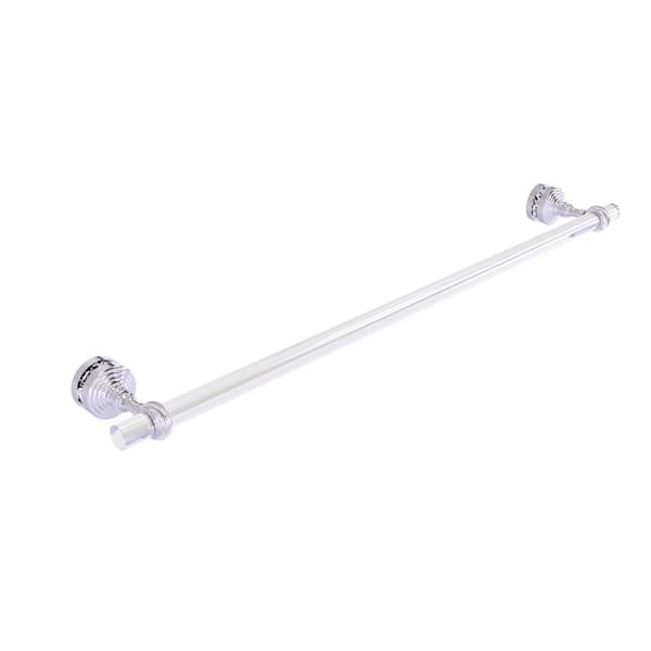 Allied Brass Pacific Grove Collection 30 in. Over-the-door Shower Door Towel Bar with Twisted Accents in Polished Chrome