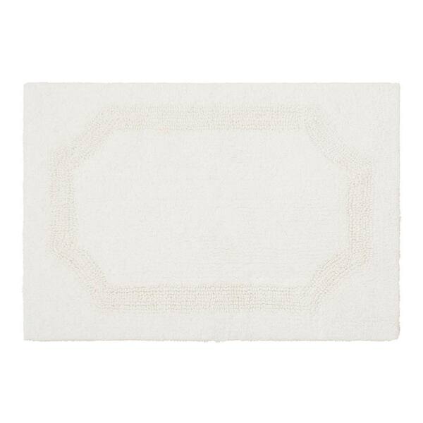 Laura Ashley Reversible White Cotton 2-Piece Bath Mat Set LAYMB005975