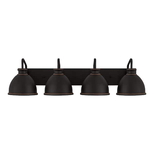 Hampton Bay Tallulah 30 in. 4-Light Oil Rubbed Bronze Bathroom Vanity Light