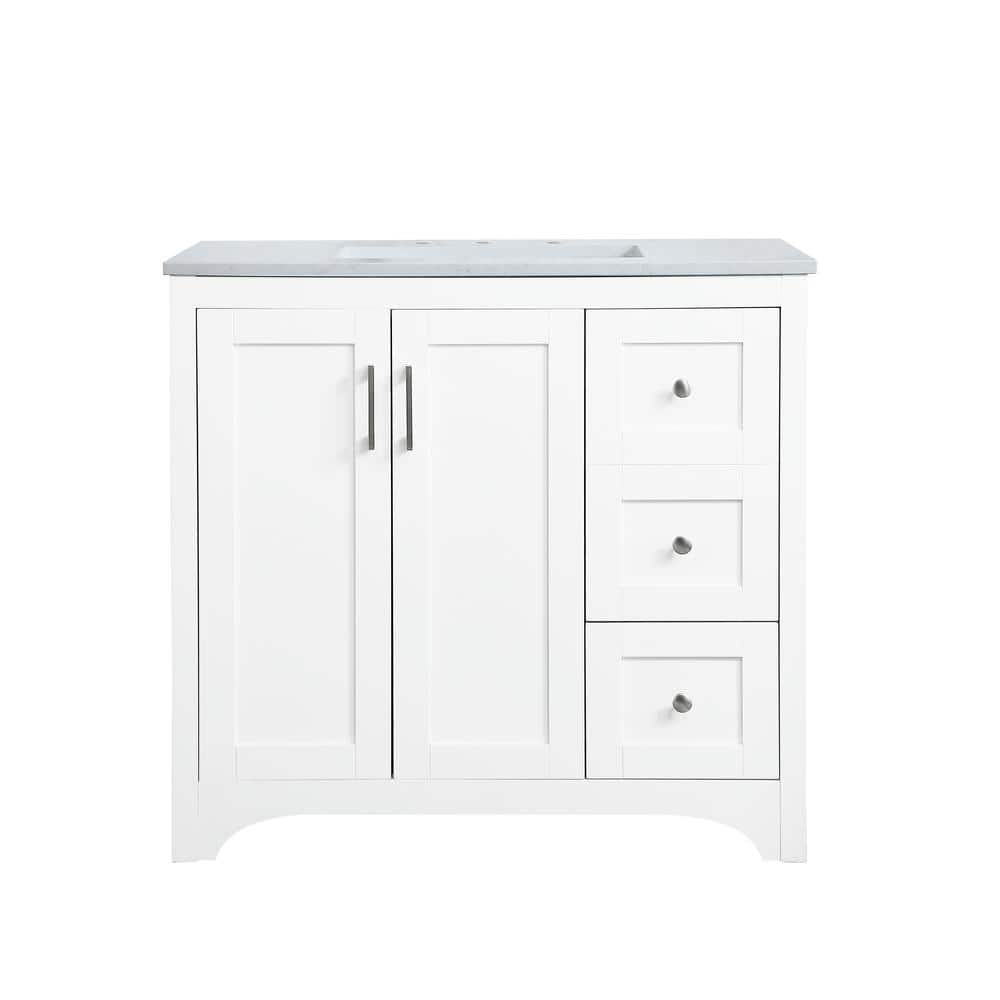 Simply Living 36 in. W x 22 in. D x 34 in. H Bath Vanity in White with Cala