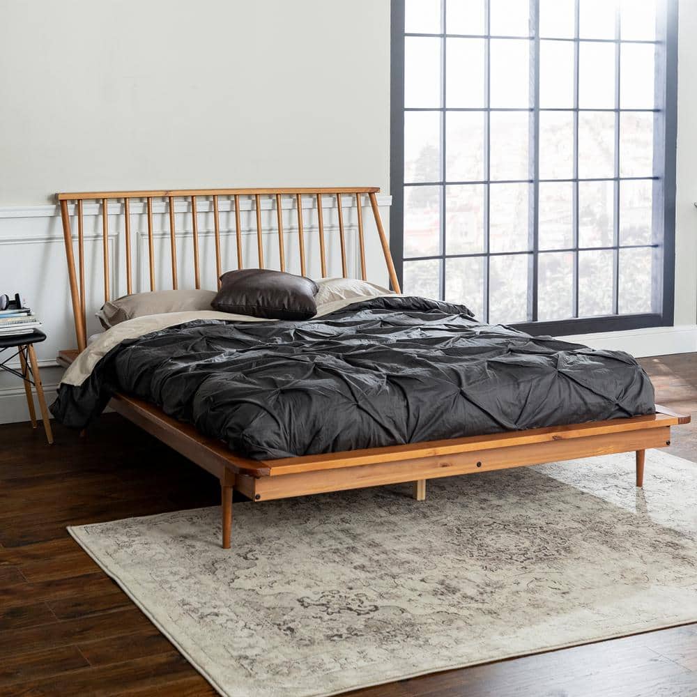 Spindle Back Solid Wood Queen Bed, Spindle Bed Frame