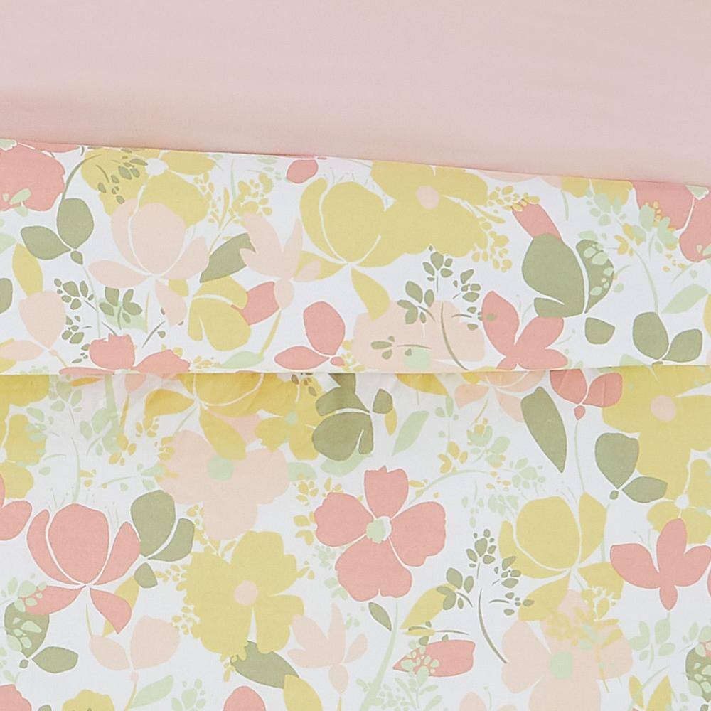 Blush Twin Microfiber Floral Bedspread Set