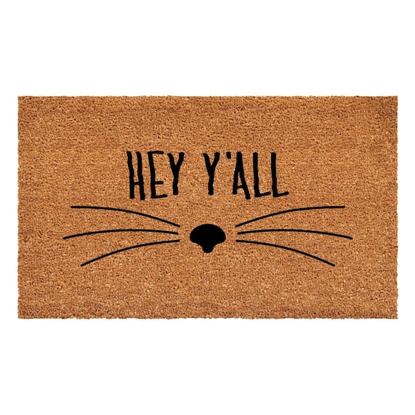 Calloway Mills Hey Yall Whiskers Doormat, 17" x 29"