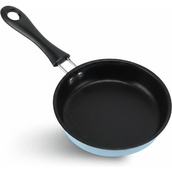 Omelette Pans Mini Nonstick Egg Frying Pan, Stainless Steel, Blue, Even Heating, Long Handle, Dishwasher Safe
