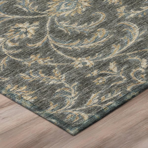 Chantille Machine Washable Indoor/Outdoor Abstract ACN3078 Charcoal 3 ft. x 4 ft. Area Rug