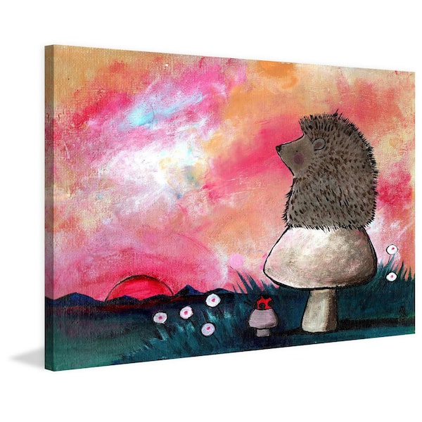 24 in. H x 36 in. W Hedgehog Mushroom by Marmont Hill Printed Canvas Wall Art, Multi-Colored