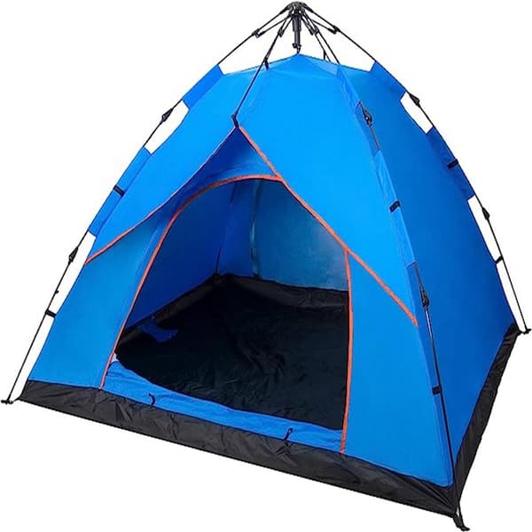 FAWEY TRED INC 4-Person Pop Up Tent for Camping, Automatic Instant Tent, Blue