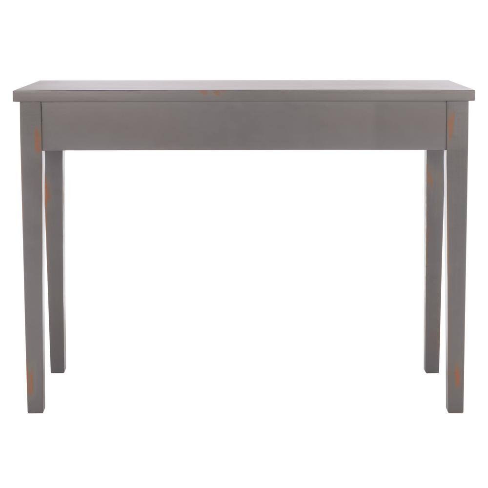 Beale Chic Taupe and Oak Wood Console Table with Fluted Storage Drawer