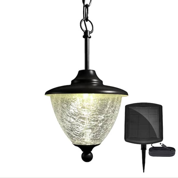 CLASSY CAPS Eclipse 5-LED Outdoor Black Integrated LED Solar Hanging Chandelier