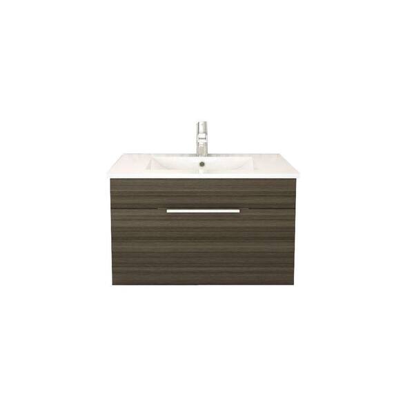Cutler Kitchen and Bath Textures Collection 30 in. W Vanity in Spring Blossom with Acrylic Sink in White