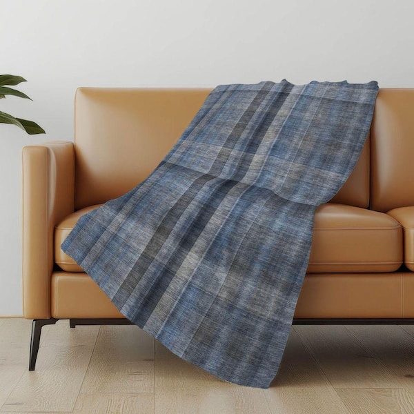 Premium Machine Washable ASB548 Blue 50 in. x 70 in. Sherpa Throw Blanket