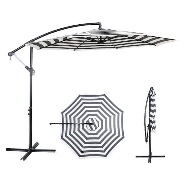 10 ft black and white patio umbrella Safavieh 9 ft. Iris Fashion Line & Put together the ideal combination of umbrella frame and all 8.6 ft. Steel Push-Up Patio
