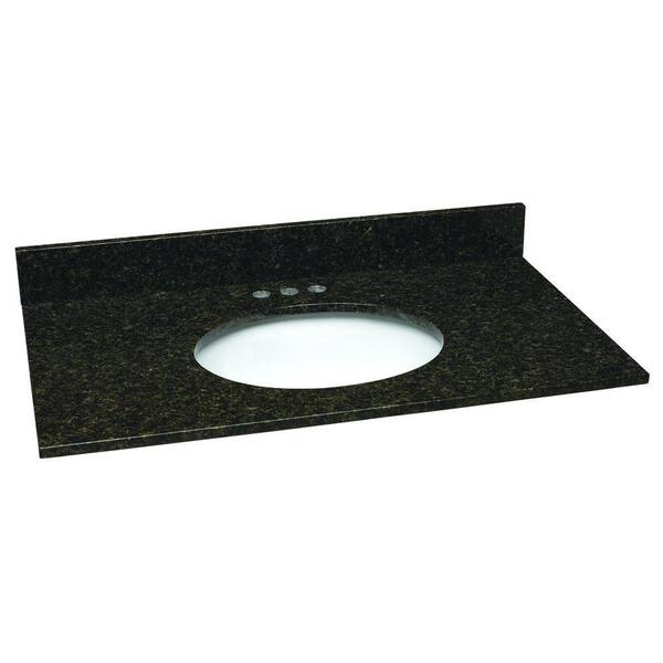 Design House 31 in. W Granite Vanity Top in Uba Tuba with White Bowl and 4 in. Faucet Spread