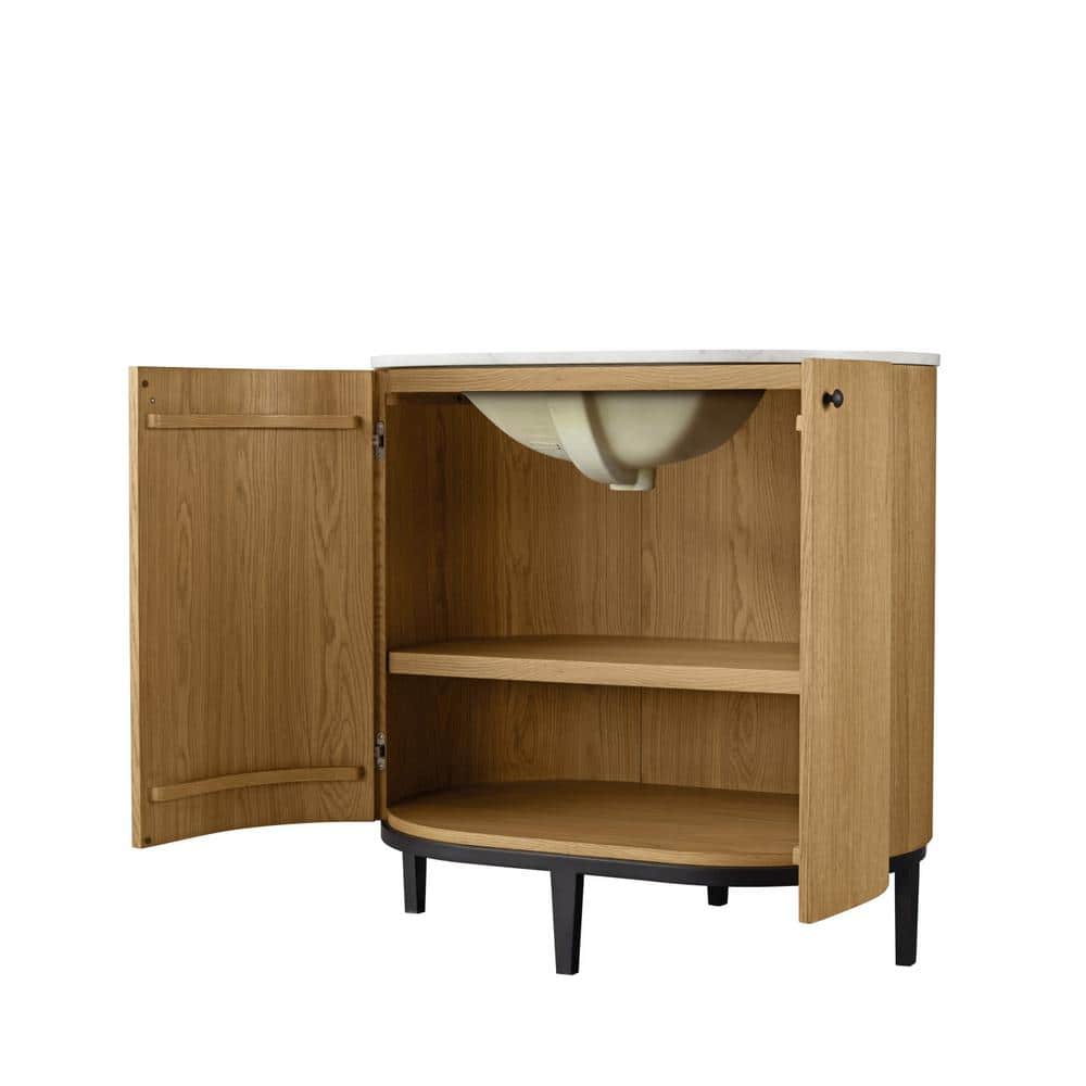 Bellamy 36" Rustic Oak and Marble Single Vanity