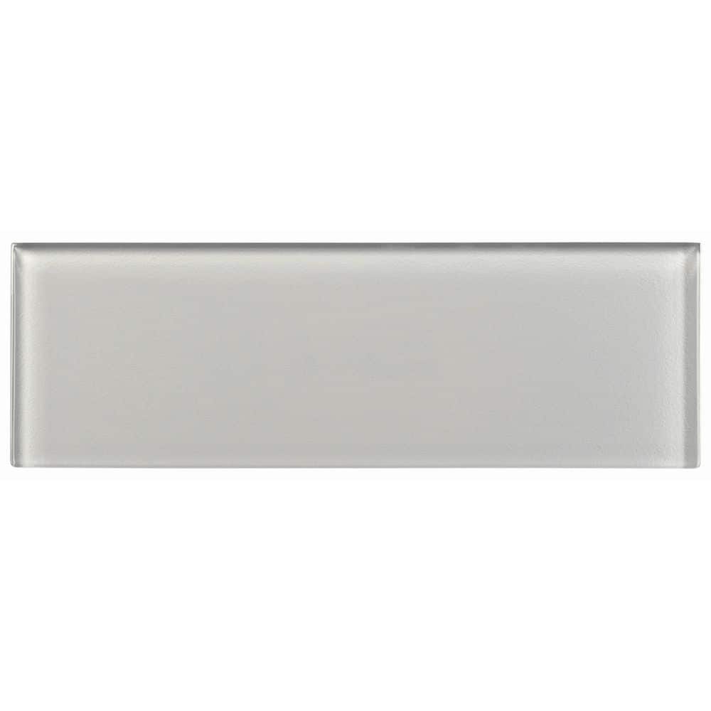 Enchant-Elle Diva Grey 4-in. x 12-in. Subway Polished Glass Wall and Floor 