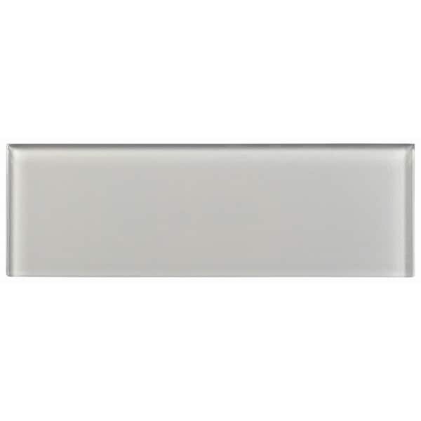 ANDOVA Enchant Elle Diva Light Gray Glossy 4 in. x 12 in. Smooth Glass Subway Wall Tile (4.88 sq. ft./Case)