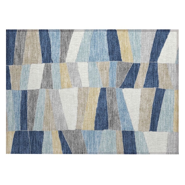 Chantille Machine Washable Indoor/Outdoor Abstract ACN2836 Navy 2 ft. x 3 ft. Accent Rug