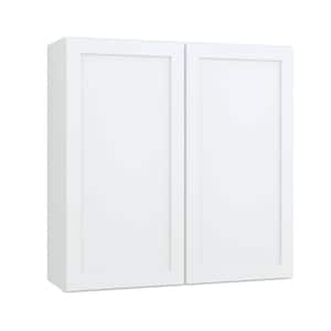 Courtland 36 in. W x 12 in. D x 36 in. H Assembled Shaker Wall Kitchen Cabinet in Polar White