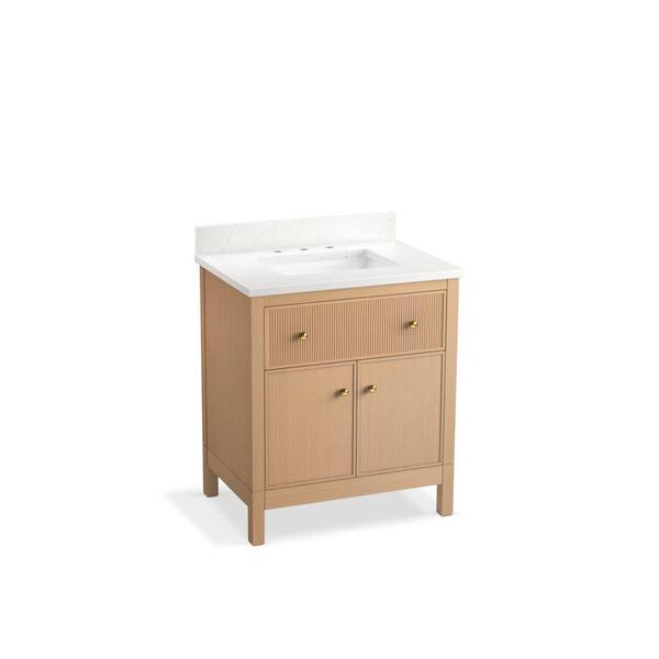 KOHLER Malin By Studio McGee 30 in. Bathroom Vanity Cabinet in White Oak With Sink And Quartz Top