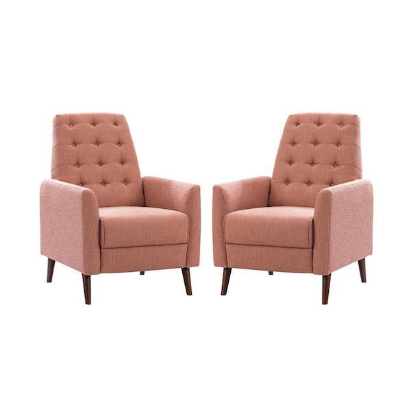 ARTFUL LIVING DESIGN Angela Pink Arm chair With Reclining Function (Set of 2)