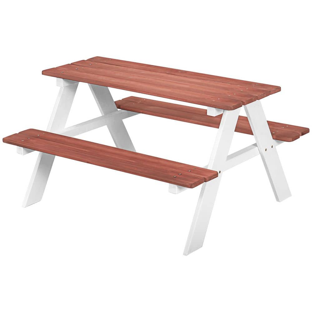 35 in. W x31 in. L x 19.7 in. H 4-Person Kids Wooden Picnic Table with Seating for Outdoor price history on PriceWatchPro