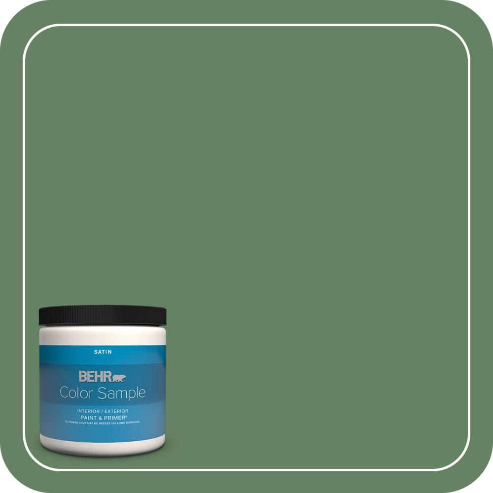 BEHR PREMIUM PLUS 8 oz. #S400-6 Tuscan Herbs Satin Enamel Interior/Exterior  Paint \u0026 Primer Color Sample B370316 - The Home Depot, image size:1000x1000