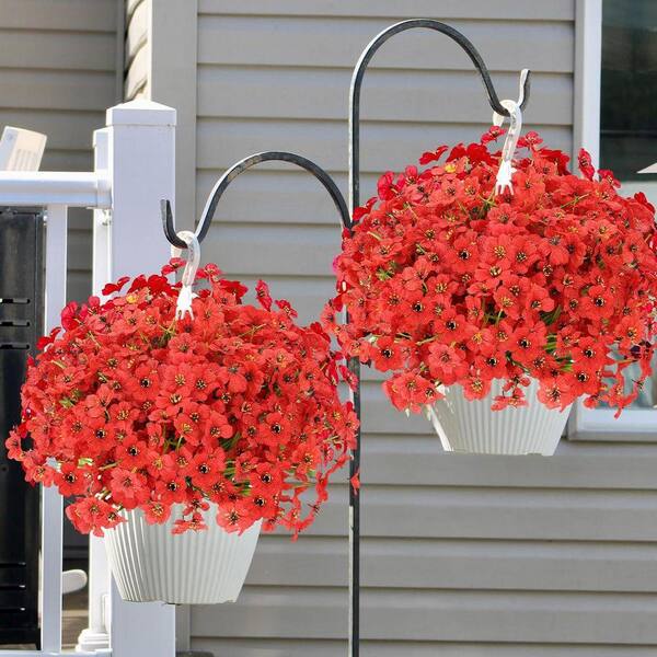 13 in. Red Indoor/Outdoor Artificial Assorted Flowers CJF2SRKB9W