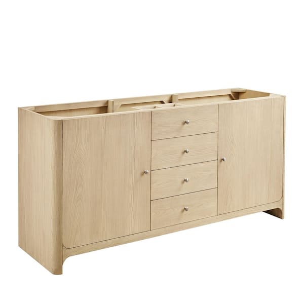 Gracyn 71.8 in. W x 21.4 in. D x 34.8 in. H Double Bath Vanity Cabinet Without Top in Coastal Driftwood