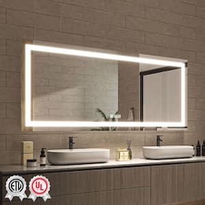waterpar 72 in. W x 36 in. H Rectangular Frameless Wall Bathroom