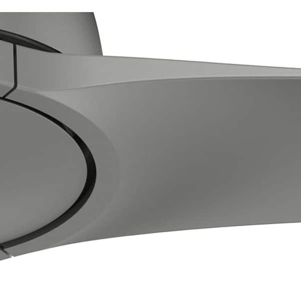 Hunter - Gallegos 52 in. Matte Silver Indoor/Outdoor Ceiling Fan with Wall Control Included For Patios or Bedrooms