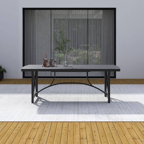 Boosicavelly Black Metal Outdoor Dining Table BOXJSPT09-85B