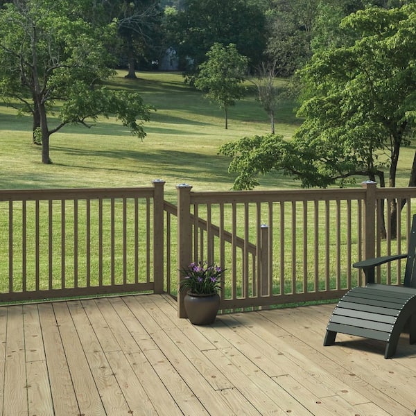 6 ft. Southern Yellow Pine Stair Rail Kit with B2E Balusters