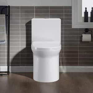 Lifelive One-Piece 1.27/1.6 GPF Dual Flush Elongated Toilet with Soft Close Seat in White