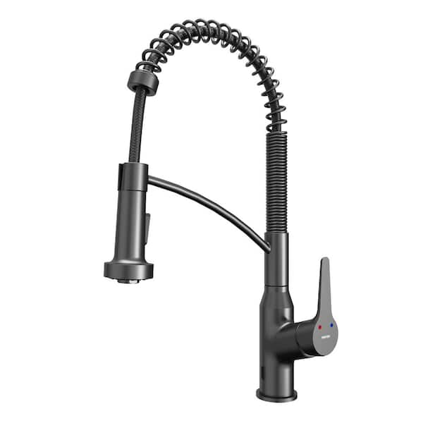 Scottsdale Single Hole Single Handle Pull-Down Sprayer Sensor Kitchen Faucet In Gunmetal Grey