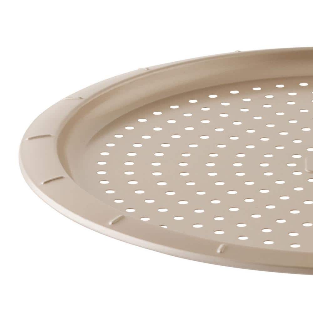 BergHOFF 12.5" Brass Non-stick Carbon Steel Perforated Pizza Pan